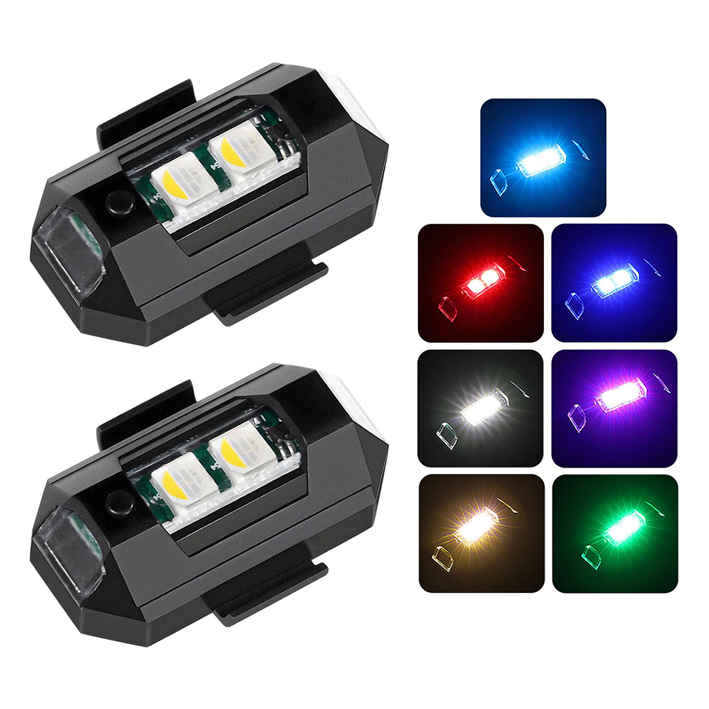 Drone Led Light - 2 個ミニ LED ストロボライト装飾、7 色 LED
