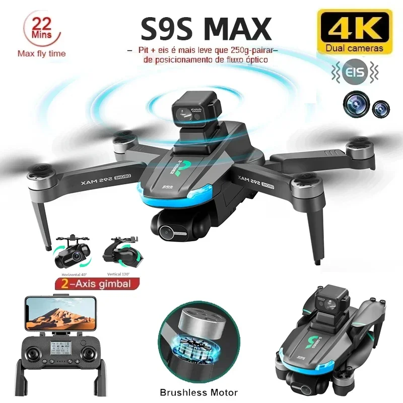 新しい S9S MAX ミニドローン 4K 2 軸 PTZ  - Drone Gps Module のレビューと価格