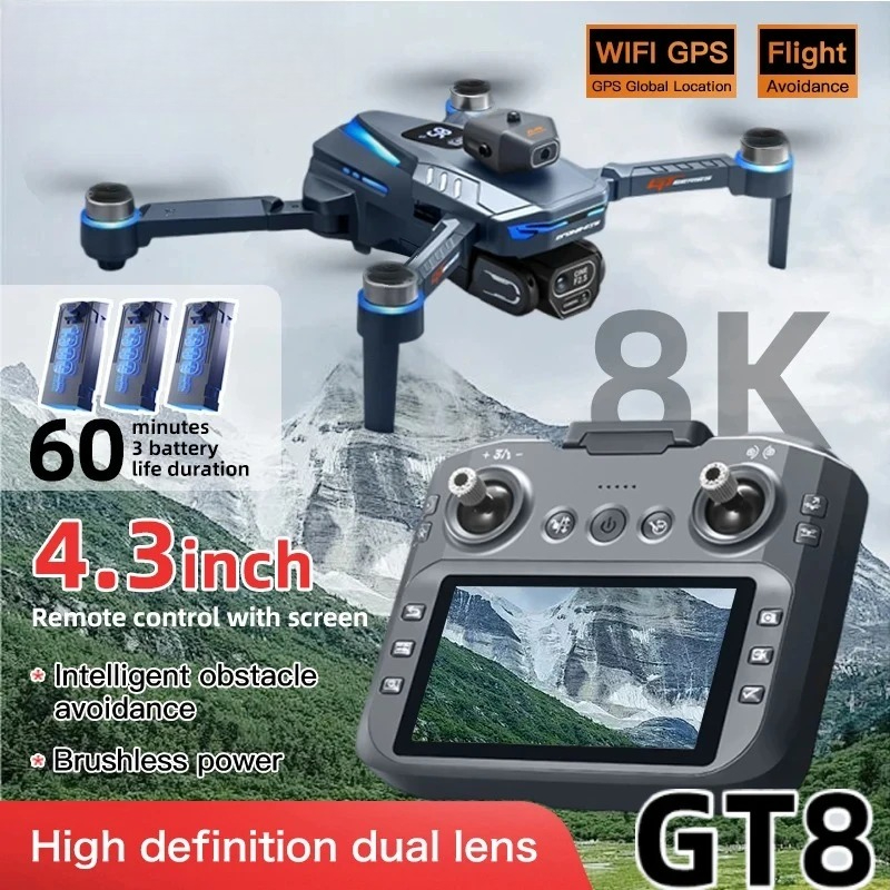 オリジナルGT8ドローン 8Kプロフェッショナルデュアルカメ - Drone Gps Mount のレビューと価格