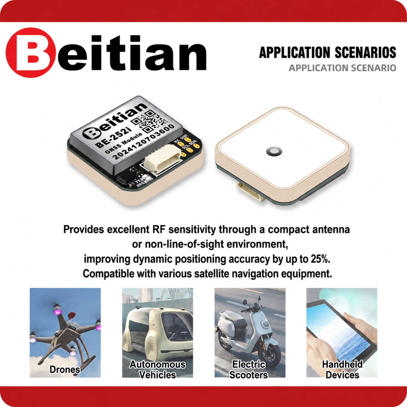 Beitian M10 トリプルモード GNSS コンパスモ - Drone Compass のレビューと価格